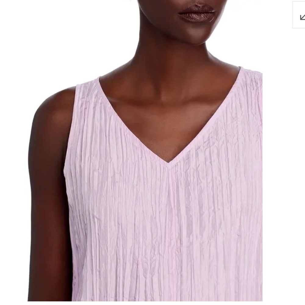 NWT EILEEN FISHER Crushed Silk V-Neck Dress - Picture 3 of 7